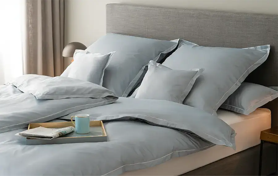 Baumwollsatinbettwasche Nyx Aquamarin